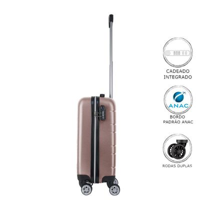 Mala De Bordo Abs Mormaii Mor-1903 Cadeado Integrado Rodas Duplas Giro 360 Rosê P