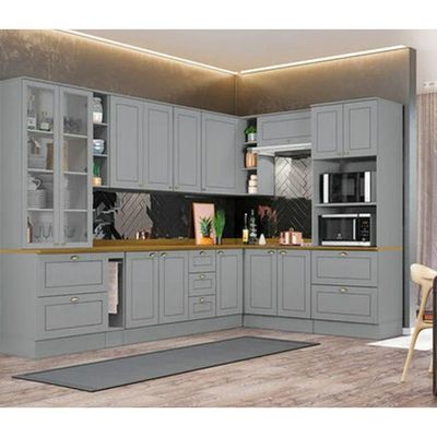 Balcão 2 Portas Clássico 120 Cm Sem Tampo Henn C353-05 Cinza