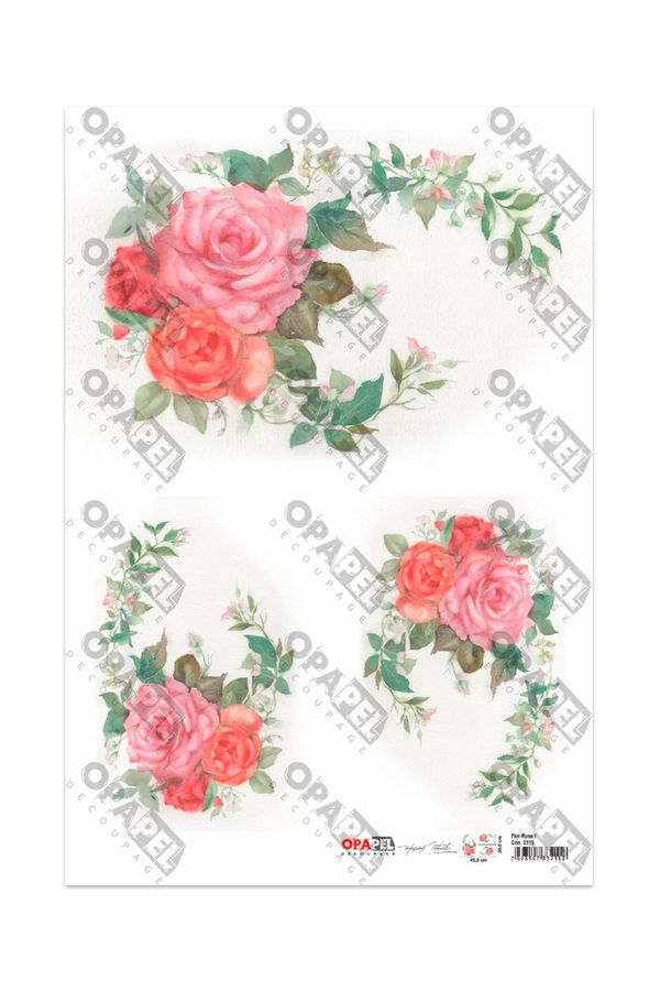 Papel para Decoupage Opa 30x45 Flor Rosa I 2315