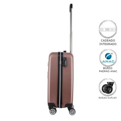Mala De Bordo Abs Mormaii Mor-1544 Cadeado Integrado Rodas Duplas Giro 360 Rosê P