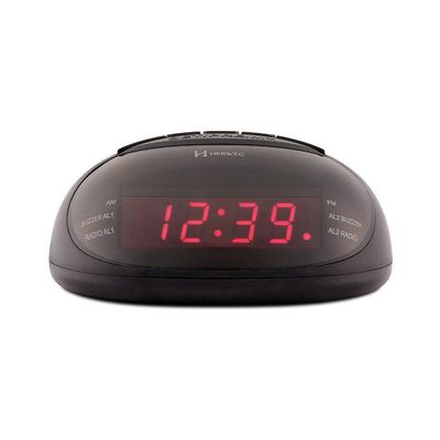Despertador Rádio Relógio Preto Herweg 8112 único