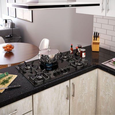 Fogão Cooktop Ultra Chama - 05 Bocas - Mueller Preto Bivolt