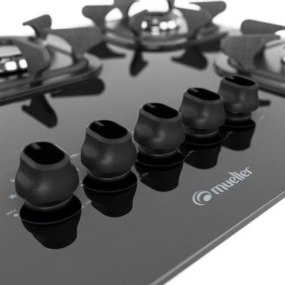 Fogão Cooktop Ultra Chama - 05 Bocas - Mueller Preto Bivolt