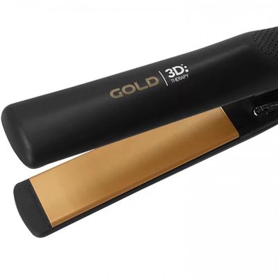 Chapinha | Prancha GA.MA Italy Gold Ion 3D 220°C com Emissão de Íons Negativos Preto com Dourado / Bivolt