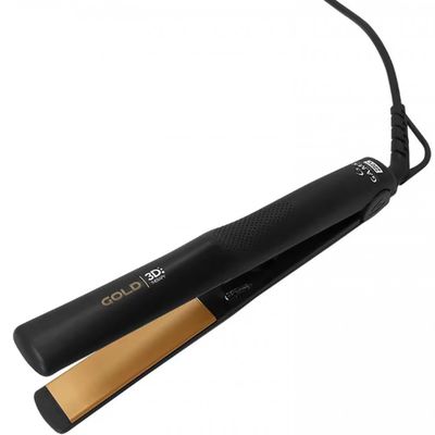 Chapinha | Prancha GA.MA Italy Gold Ion 3D 220°C com Emissão de Íons Negativos Preto com Dourado / Bivolt