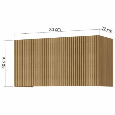 Armário de Geladeira Nesher Rainha em MDF 15mm com 1 Porta e 1 Prateleira - 80cm de largura Nature