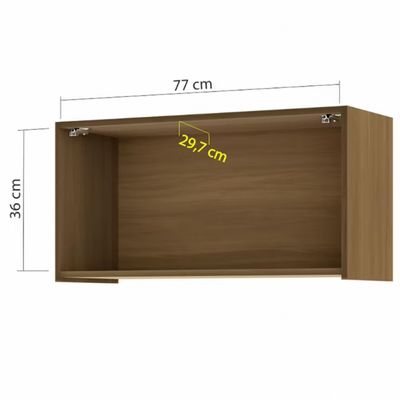 Armário de Geladeira Nesher Rainha em MDF 15mm com 1 Porta e 1 Prateleira - 80cm de largura Nature