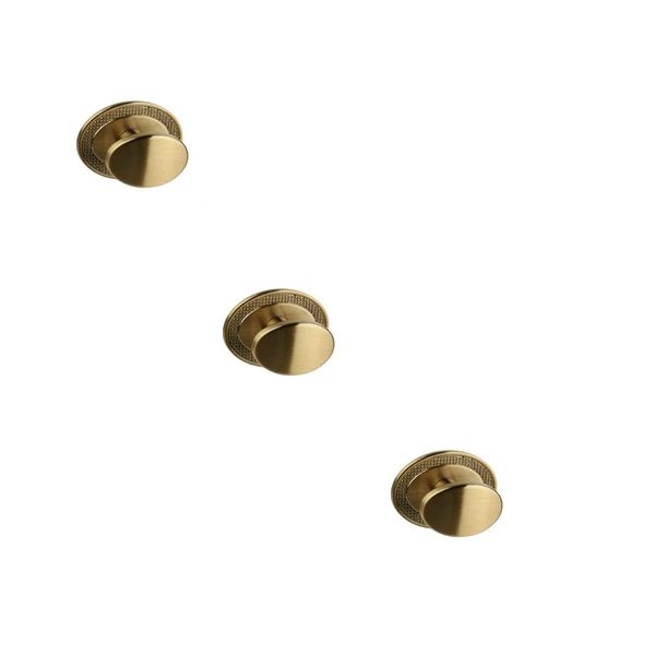 KIT 3 PUXADOR BEETLE COM BASE GRANADA ZEN GOLD ESCOVADO