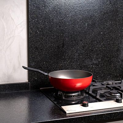 Wok Brinox Vermelha Antiaderente Pro-flon - 28 Cm 4,1 L Linha Garlic Vermelho