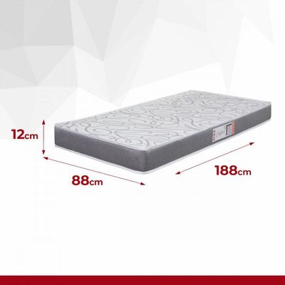 Colchão Solteiro Espuma D33 Pro Confort 88x188x12cm Cinza Cinza