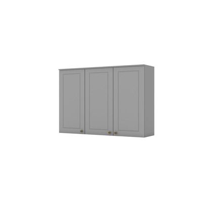 Armário Aéreo De Cozinha 120 Cm 3 Portas Americana Henn Cinza