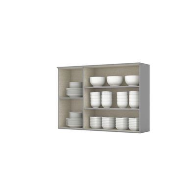 Armário Aéreo De Cozinha 120 Cm 3 Portas Americana Henn Cinza