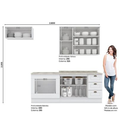 Cozinha Compacta 4 Peças Branco