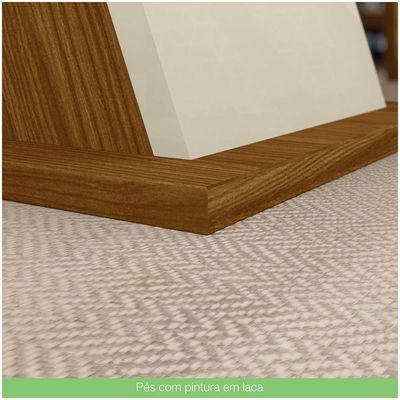 Mesa De Jantar Com Tampo Em Mdf 160cm Kesha Casa 812 Nature Com Off White