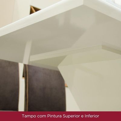 Mesa De Jantar Com Tampo Mdf 160 Cm Vértice Henn Off White