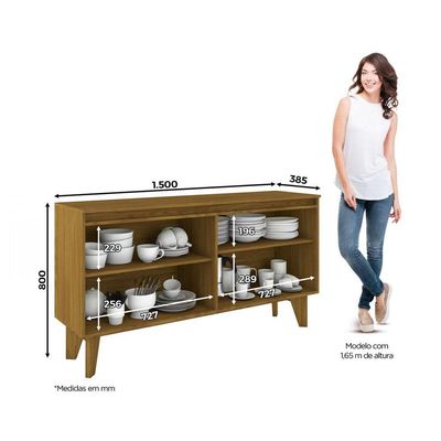 Buffet 04 Portas Ambar Henn Nature Off White