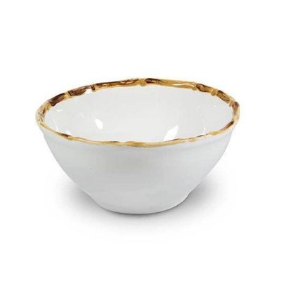 Jogo 4 Pratos Rasos 4 Sobremesas 4 Bowls Borda Bambu Cerâmica 1ª Linha Scalla