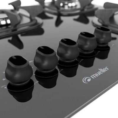 Fogão Cooktop Tripla Chama - 05 Bocas - Mueller Preto Bivolt