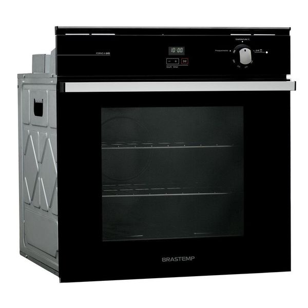 Forno a Gás de Embutir Brastemp Preto 220V 78 Litros BOA84 110V