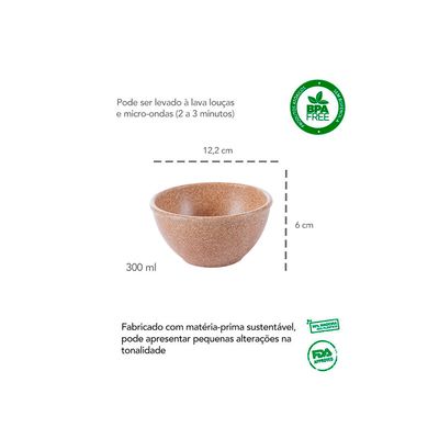 Tigela Cumbuca Jogo Sobremesa Saladeira ECO Cerejeira 5un