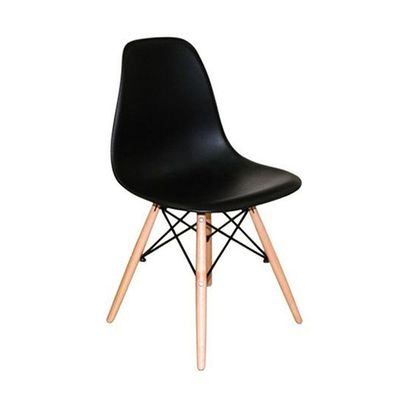 Conjunto De Jantar Mesa Eiffel 120cm Preta + 6 Cadeiras Eiffel Dkr Pretas