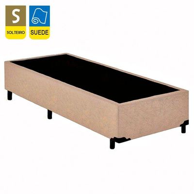 Cama Box Solteiro Suede + Colchão De Espuma D33 - Sereneprime - 88cm Bege
