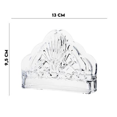 Porta Guardanapos De Cristal Dublin Transparente 13cm Lyor