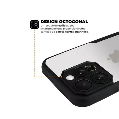 Kit Capa Dual Shock Sense e Pelicula Ultra Glass para iPhone 15 - Gshield