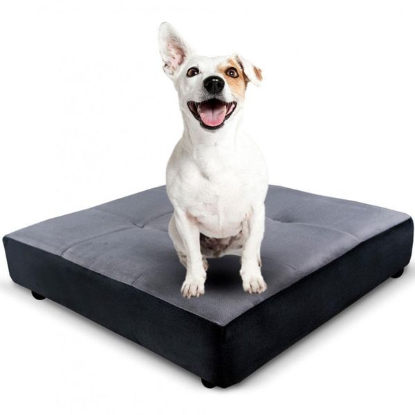 Cama Box Pet Boutique Konforto Husky 14 x 52 x 52 Cinza com Preto