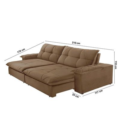 Sofá Gaia Veludo 02 Módulos 80 Cm B25cm Meu Sofá Online B016 Veludo Marrom