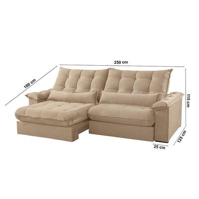 Sofá Classic Linho 02 Módulos 100 Cm B25 Meu Sofá Online A226 Linho Bege