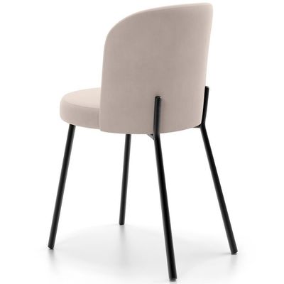 Cadeira Para Sala De Jantar Estofada Gavi L02 Suede Bege