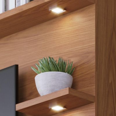 Estante Painel Para TV 70 Pol com LED Itapema C04 Freijó Cinza Fosco - Lyam Decor