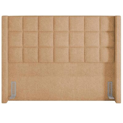 Kit Cabeceira Cama Box Paris 195 cm com Puff Recamier Itália P05 Bouclê Mostarda - Lyam Decor