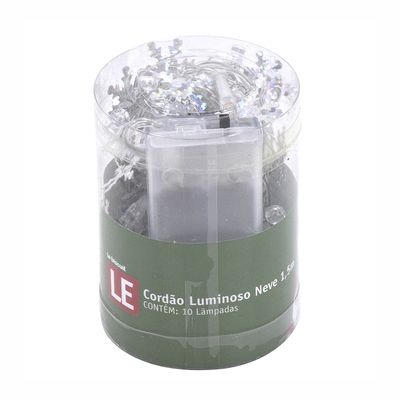Cordão Luminoso Neve 1,5m com 10 Lâmpadas