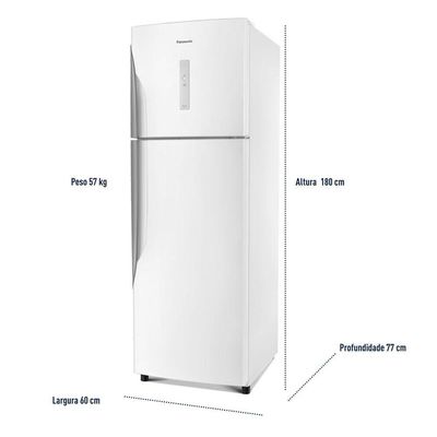 Geladeira Panasonic A+++ Frost Free 387L Branco - NR-BT41PD1W 220V