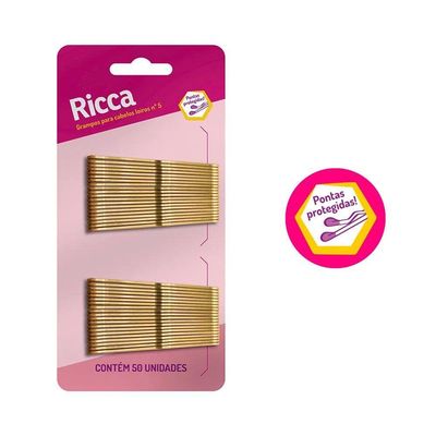 Grampo Para Cabelo Loiro Nº 5 Com 50 Unidades Ricca