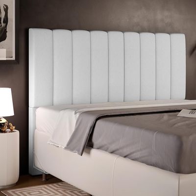 Cabeceira Cama Box Casal Queen 160 Cm Dália W01 Linho Cinza