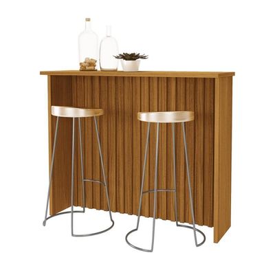 Bancada Ripada Para Cozinha 128 Cm Cairo Fidelitá Freijó