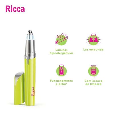 Aparelho Aparador De Pelos Faciais A Pilha Shine Ricca