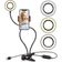 Iluminador Ring Light Suporte Articulado de Mesa Live para Celular Smartphone com Controle 2 em 1 GARRA