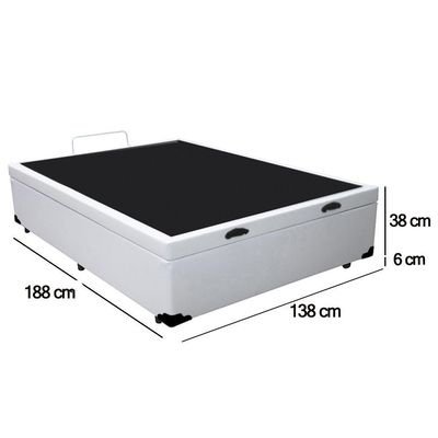 Cama Box Baú Casal Sintético Sereneprime Branco 138x188x44