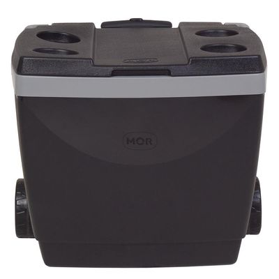Caixa Térmica 42l Cores Com Rodinha Cooler Bebidas Mor Cor:preta Preta