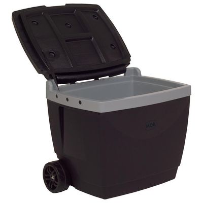 Caixa Térmica 42l Cores Com Rodinha Cooler Bebidas Mor Cor:preta Preta