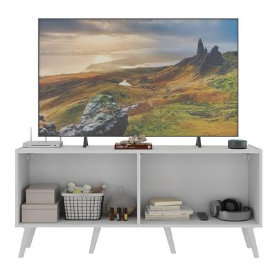 Rack Retrô Para Tv Até 50 Polegadas Com Mp1071 Branco Branco