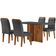 Mesa Olímpia 120cm Mdf Canto Copo Com 4 Cadeiras Carol