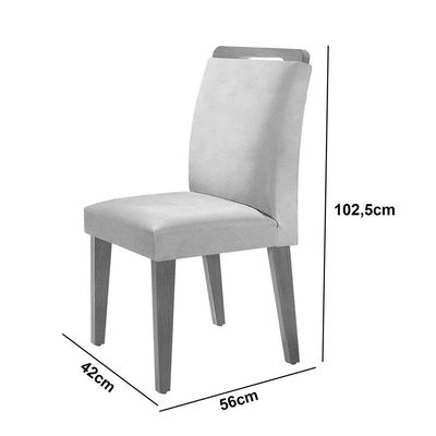 Sala De Jantar Mesa 120cm Mdf Vidro Canto Copo 4 Cadeiras