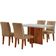 Mesa Olimpia 120 Mdf Vidro Canto Copo 4 Cadeiras Grecia