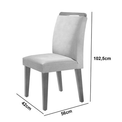Sala De Jantar Mesa 120cm Mdf Vidro Canto Reto 4 Cadeiras