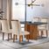 Sala De Jantar Mesa 120cm Mdf Vidro Canto Reto 4 Cadeiras